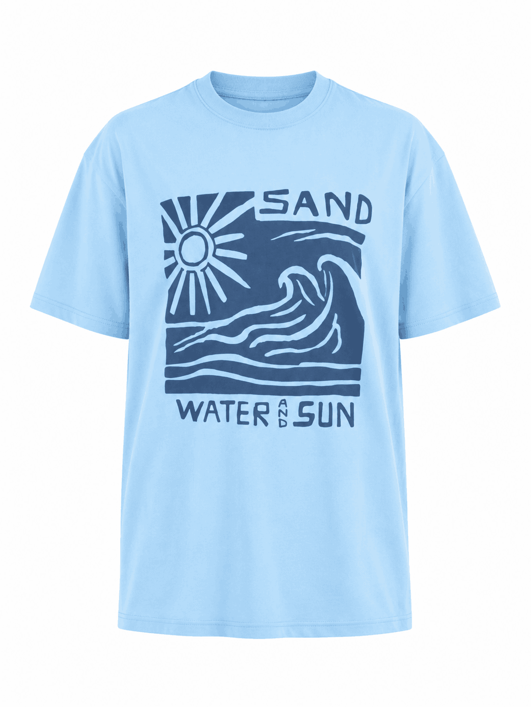 Round Neck Sky Blue Shirt