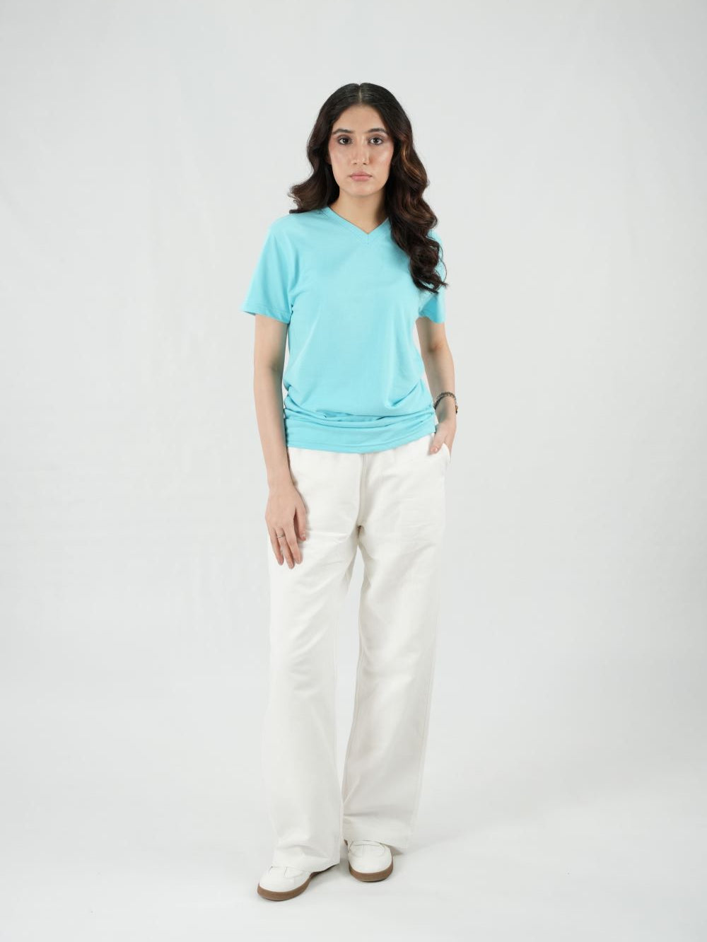 Sky Blue V Neck Shirt