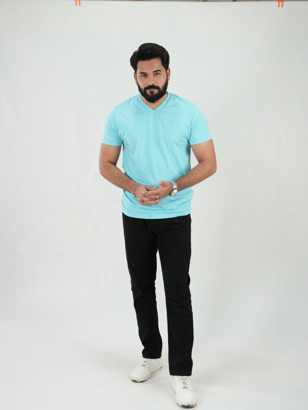 Sky Blue V Neck Shirt