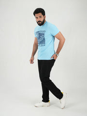 Round Neck Sky Blue Shirt