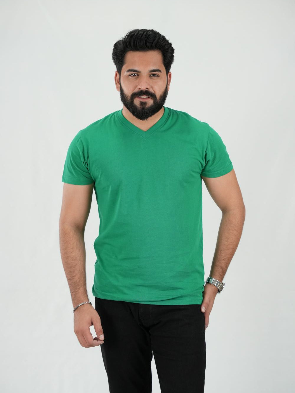 Green V Neck Shirt