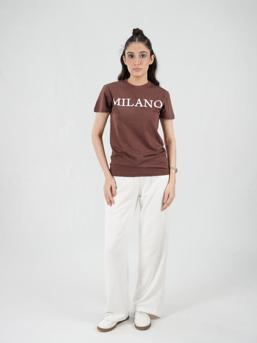 Round Neck Brown Shirt