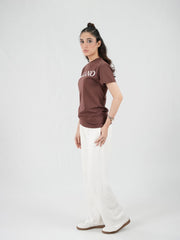 Round Neck Brown Shirt