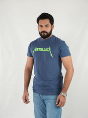 Round Neck Navy Blue Shirt