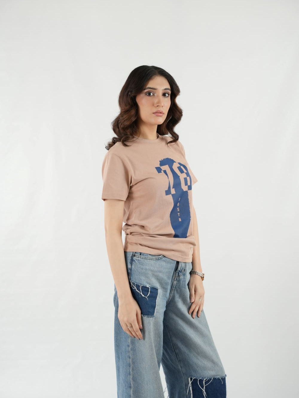 Round Neck Beige Shirt