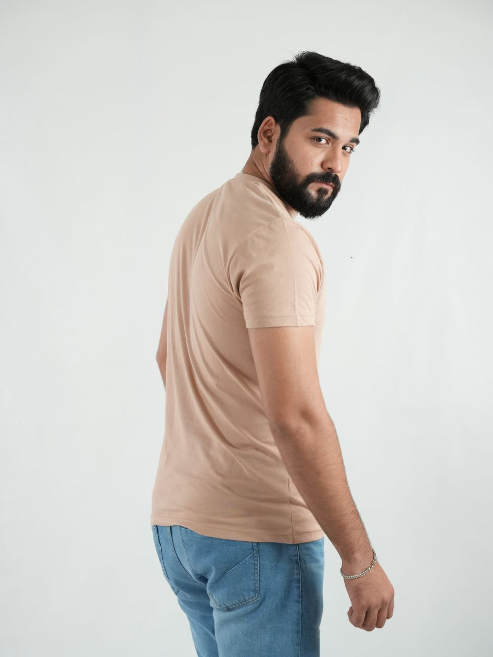 Round Neck Beige Shirt